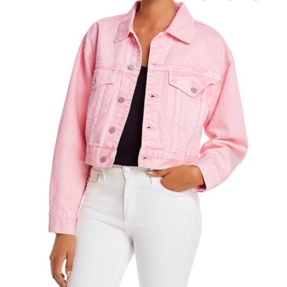 Blank NYC Jackets & Blazers - Crop Denim Light Pink Jacket M